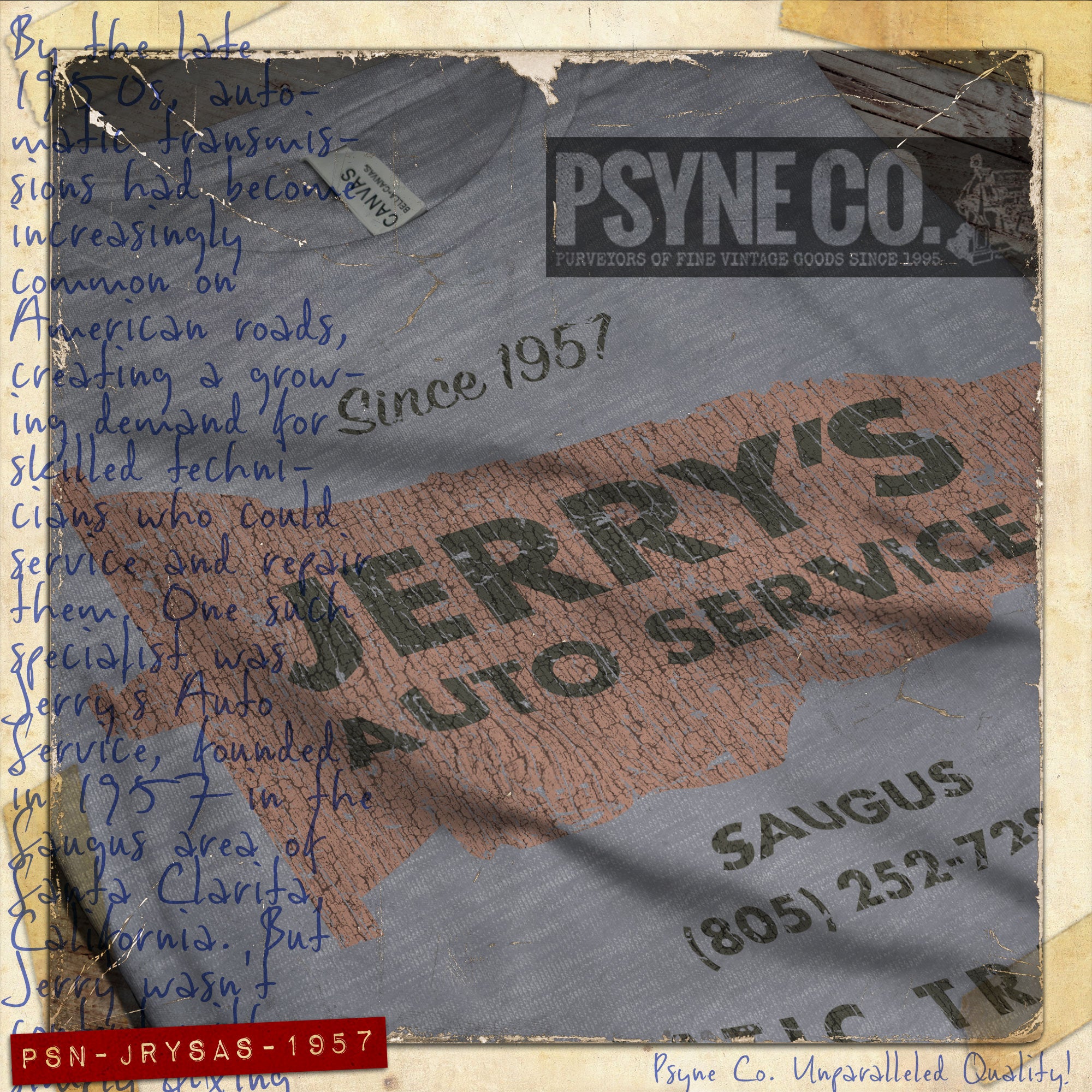 Jerry's Auto Service 1957 Vintage Men’s T-Shirt