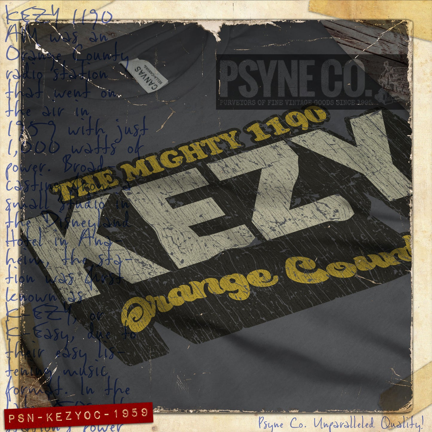 KEZY The Mighty 1190 Orange County 1959 Vintage Men's T-Shirt