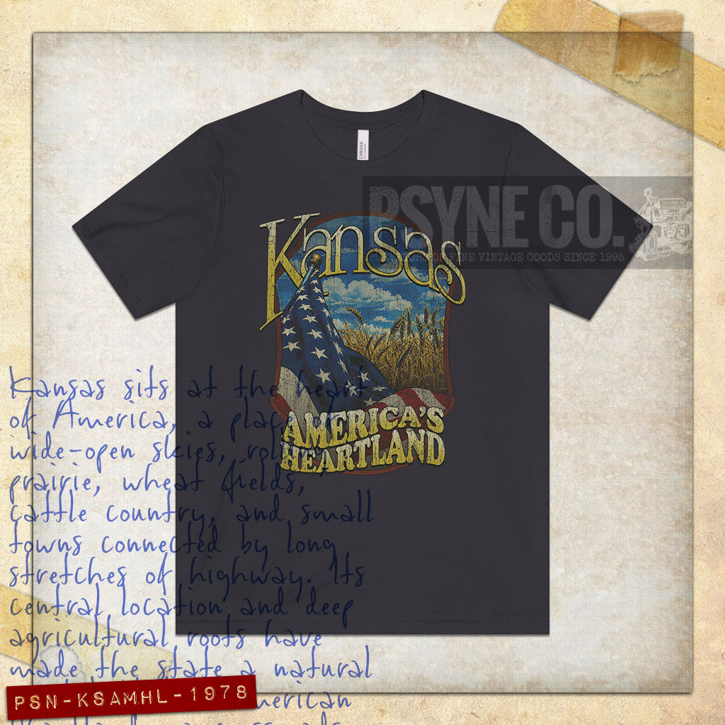 Kansas America's Heartland 1978 Vintage Men's T-Shirt