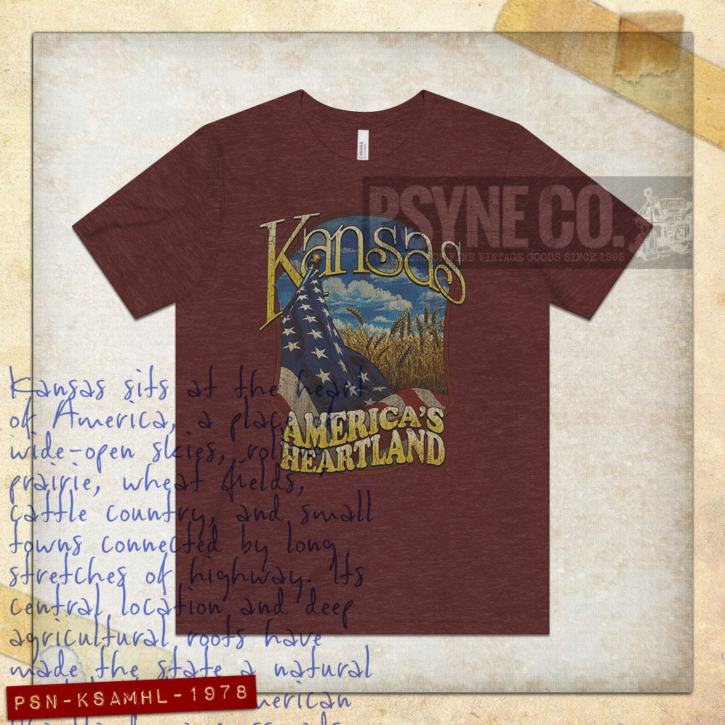 Kansas America's Heartland 1978 Vintage Men's T-Shirt
