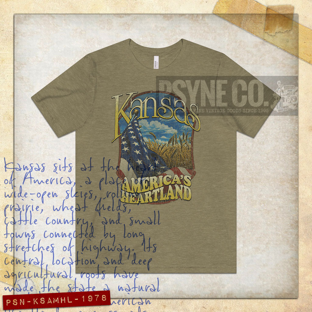 Kansas America's Heartland 1978 Vintage Men's T-Shirt