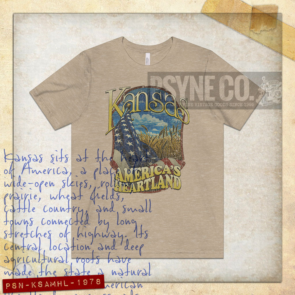 Kansas America's Heartland 1978 Vintage Men's T-Shirt