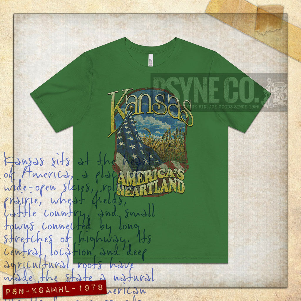 Kansas America's Heartland 1978 Vintage Men's T-Shirt