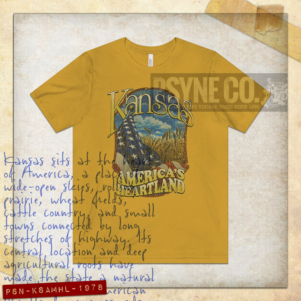 Kansas America's Heartland 1978 Vintage Men's T-Shirt