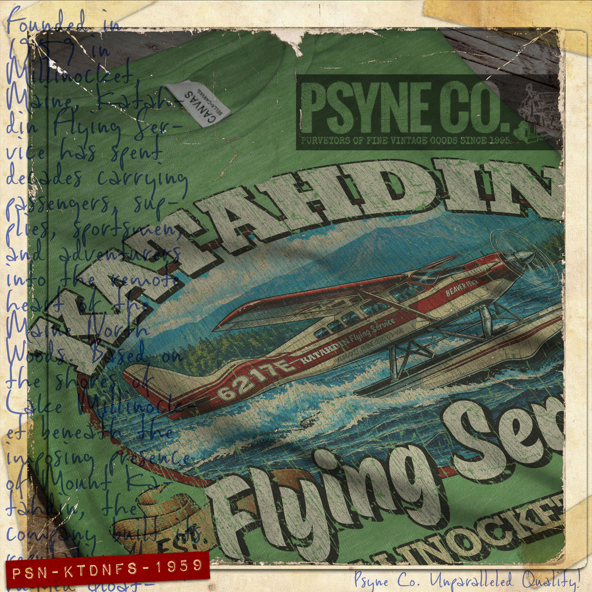 Katahdin Flying Service 1959 Vintage Men's T-Shirt