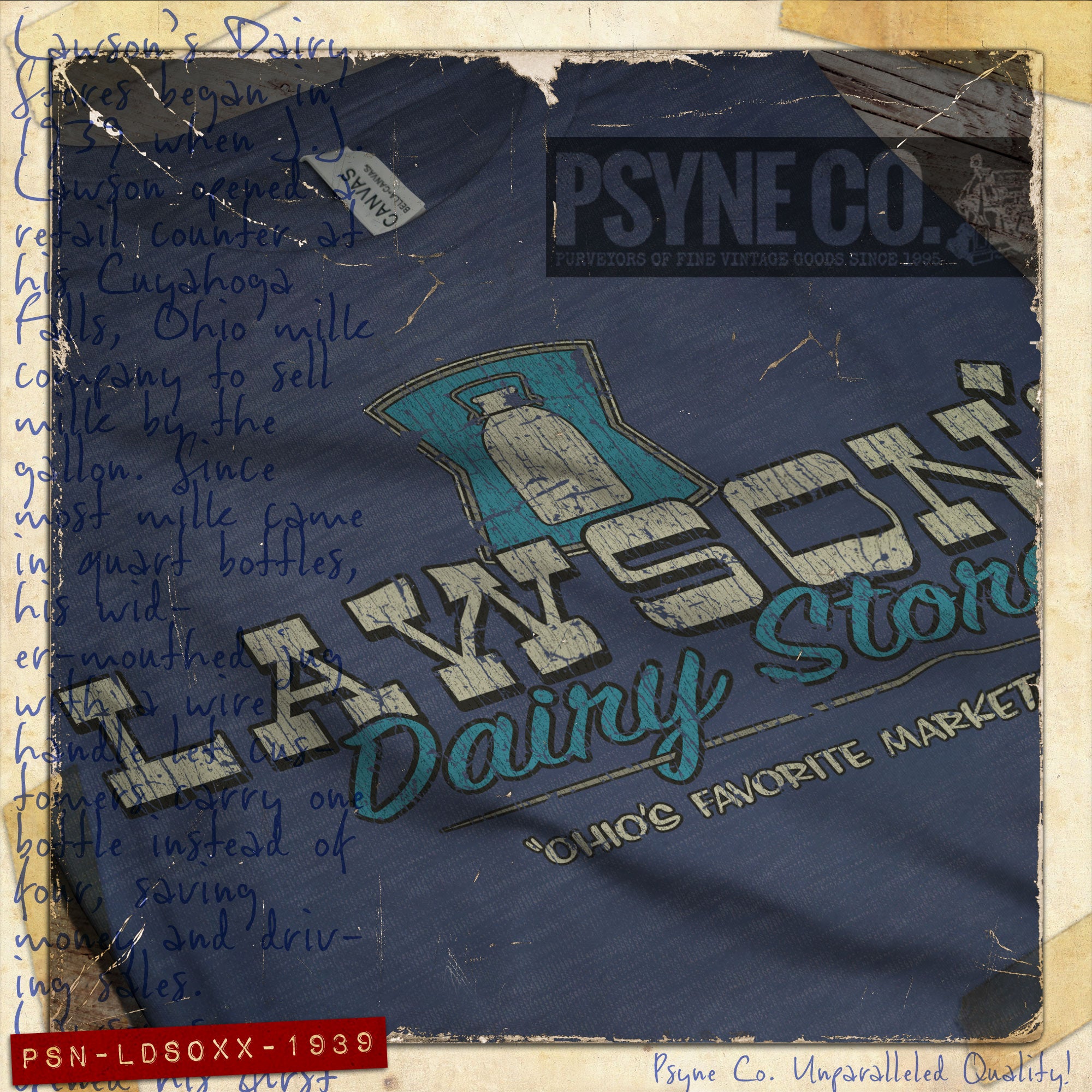 Lawson's Dairy Store Ohio 1939 Vintage Men's T-Shirt