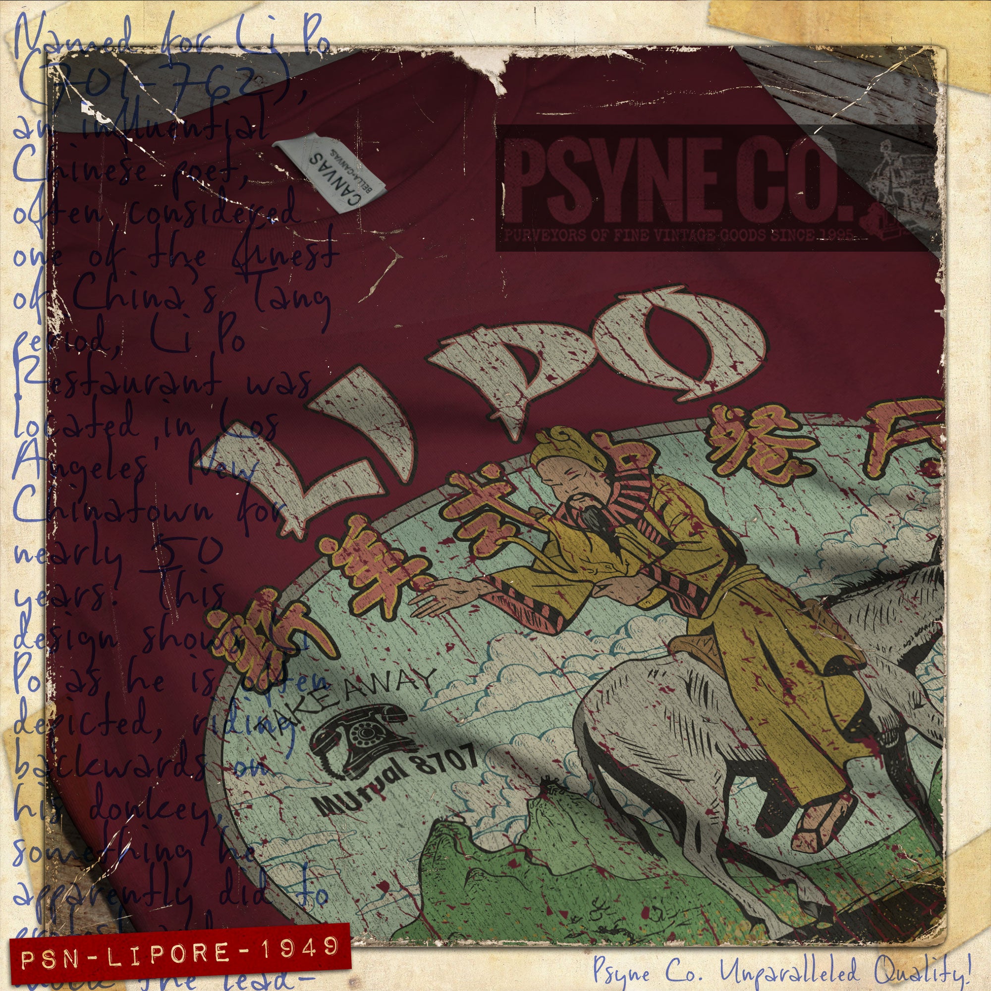 Li Po Restaurant Los Angeles 1949 Vintage Men's T-Shirt