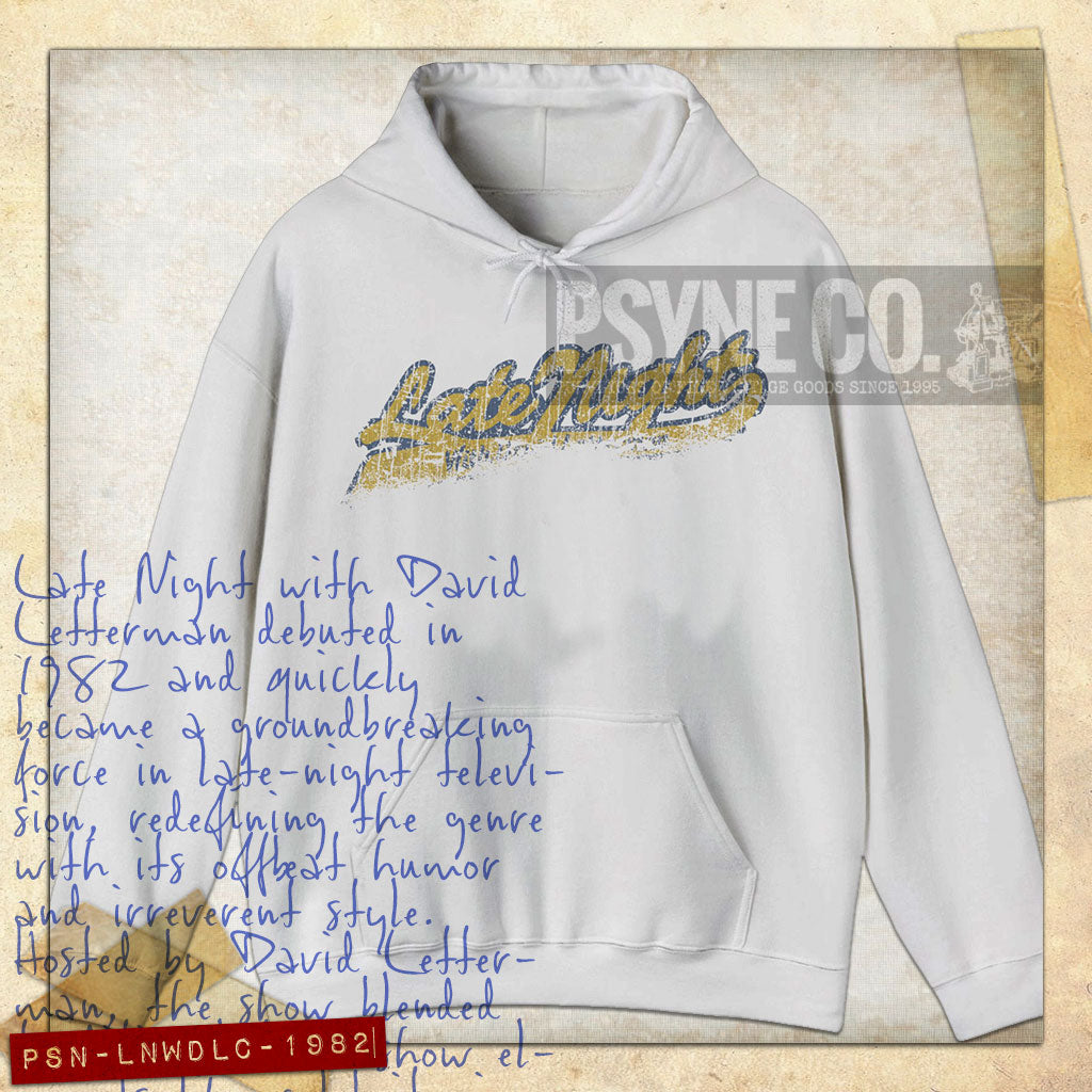 Late Night with David Letterman 1982 Vintage Men's Hoodie