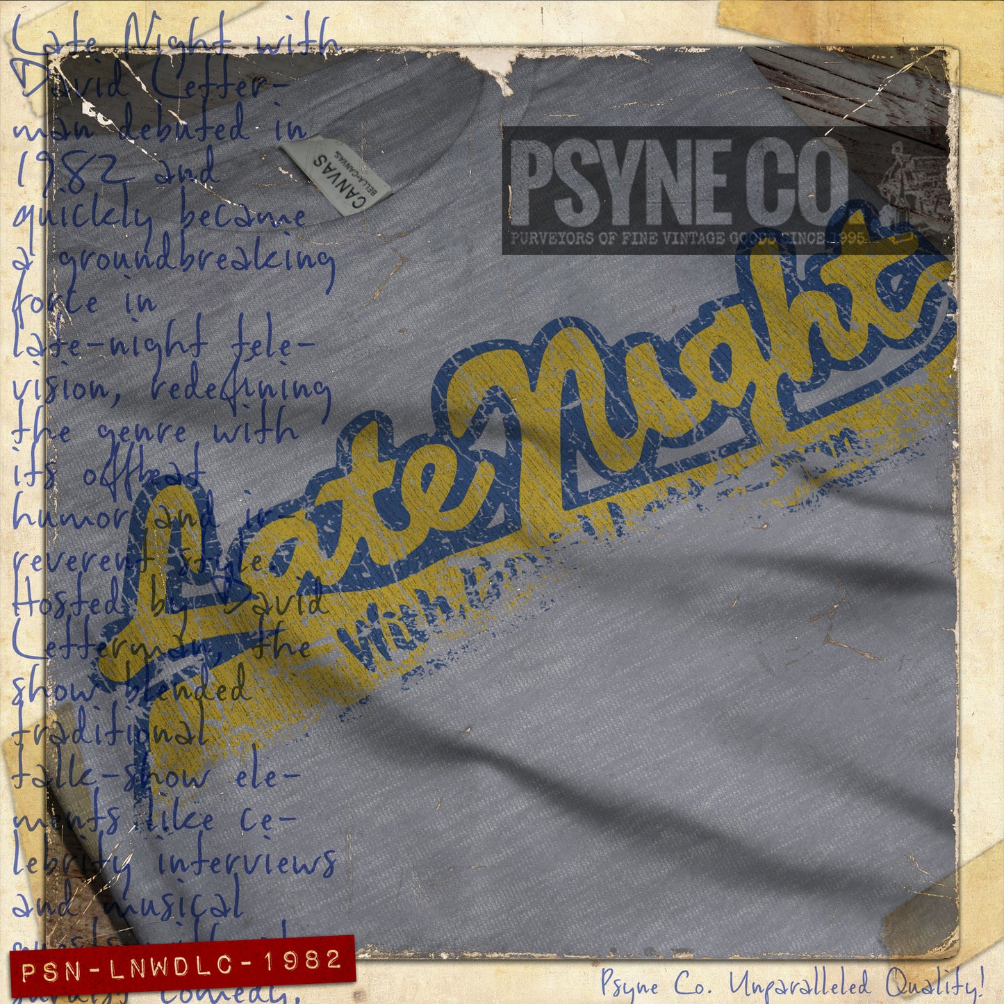 Late Night with David Letterman 1982 Vintage Men's T-Shirt
