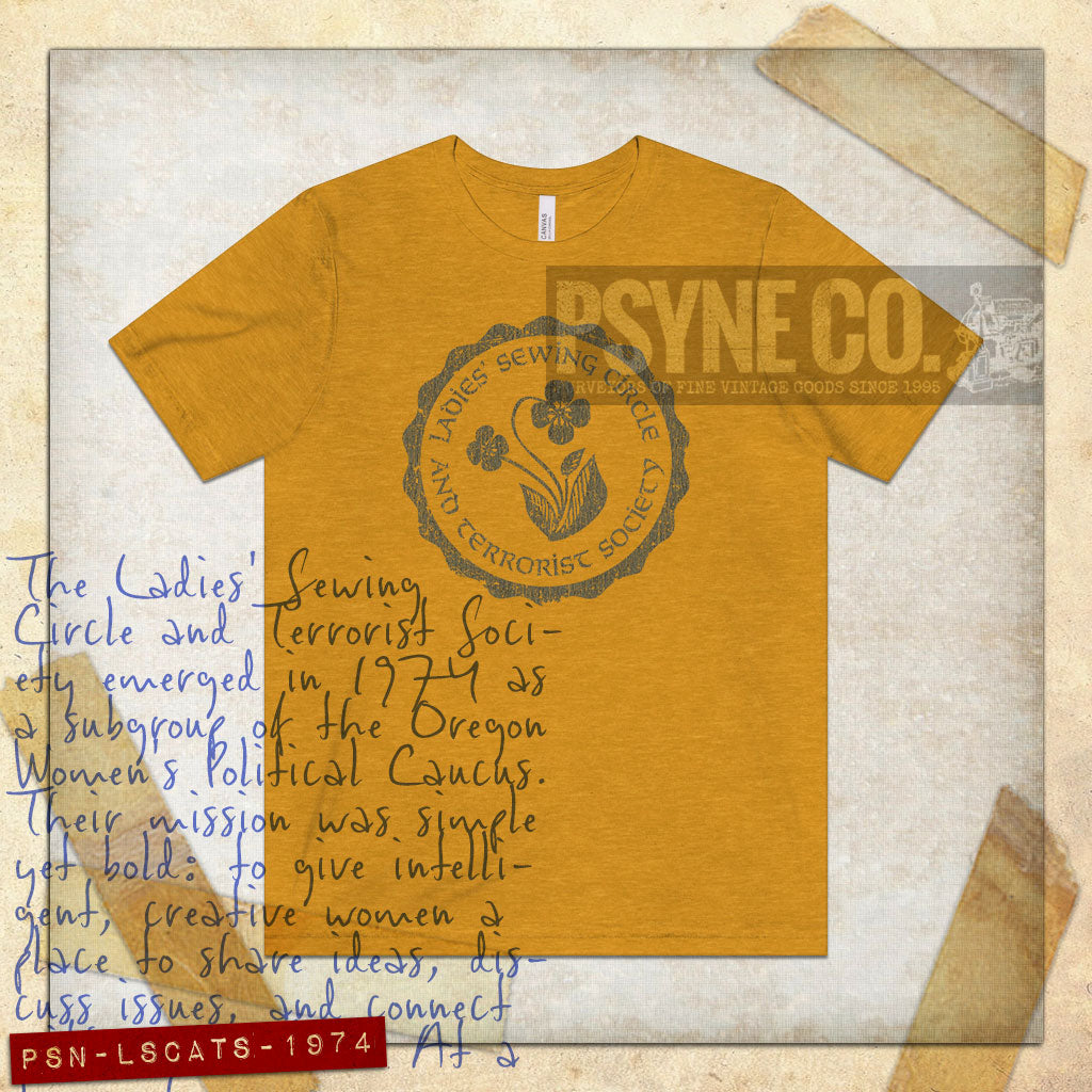 Ladies Sewing Circle and Terrorist Society 1974 Vintage Men’s T-Shirt