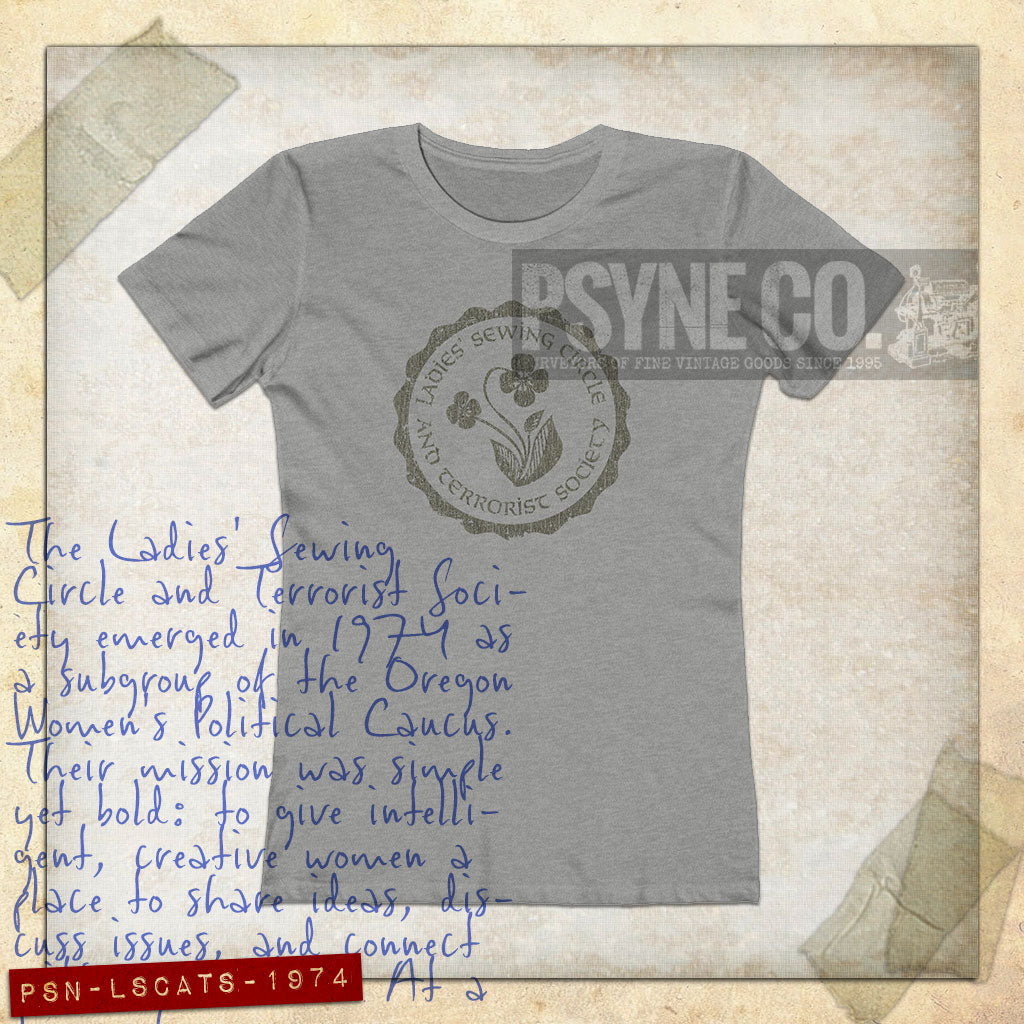 Ladies Sewing Circle and Terrorist Society 1974 Vintage Women’s T-Shirt
