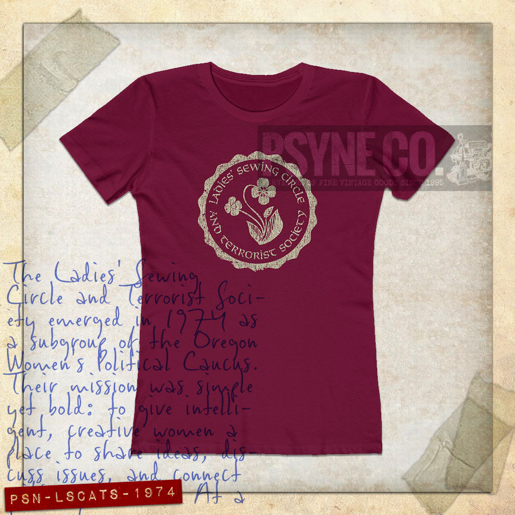 Ladies Sewing Circle and Terrorist Society 1974 Vintage Women’s T-Shirt