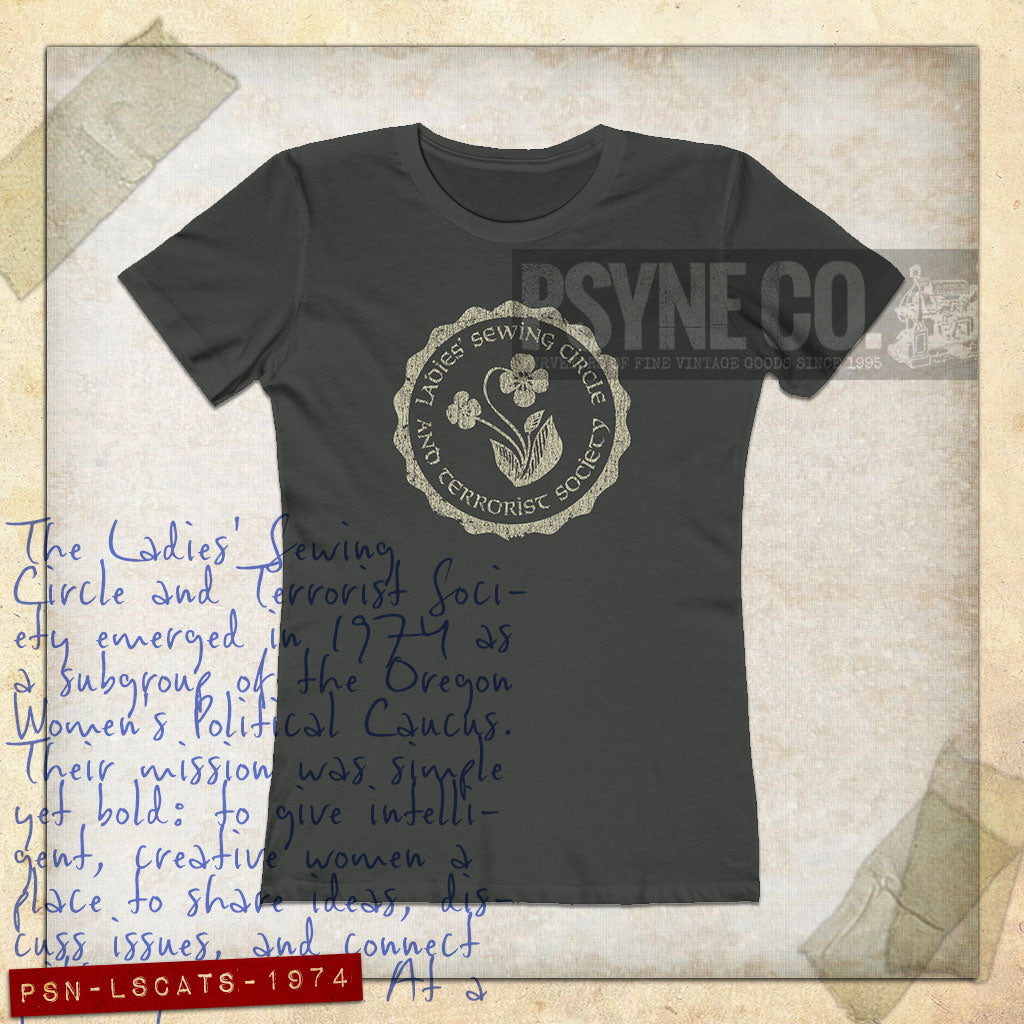 Ladies Sewing Circle and Terrorist Society 1974 Vintage Women’s T-Shirt