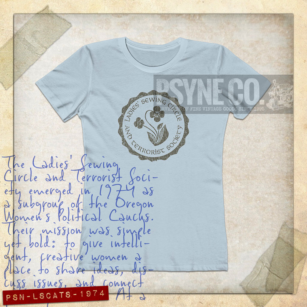 Ladies Sewing Circle and Terrorist Society 1974 Vintage Women’s T-Shirt