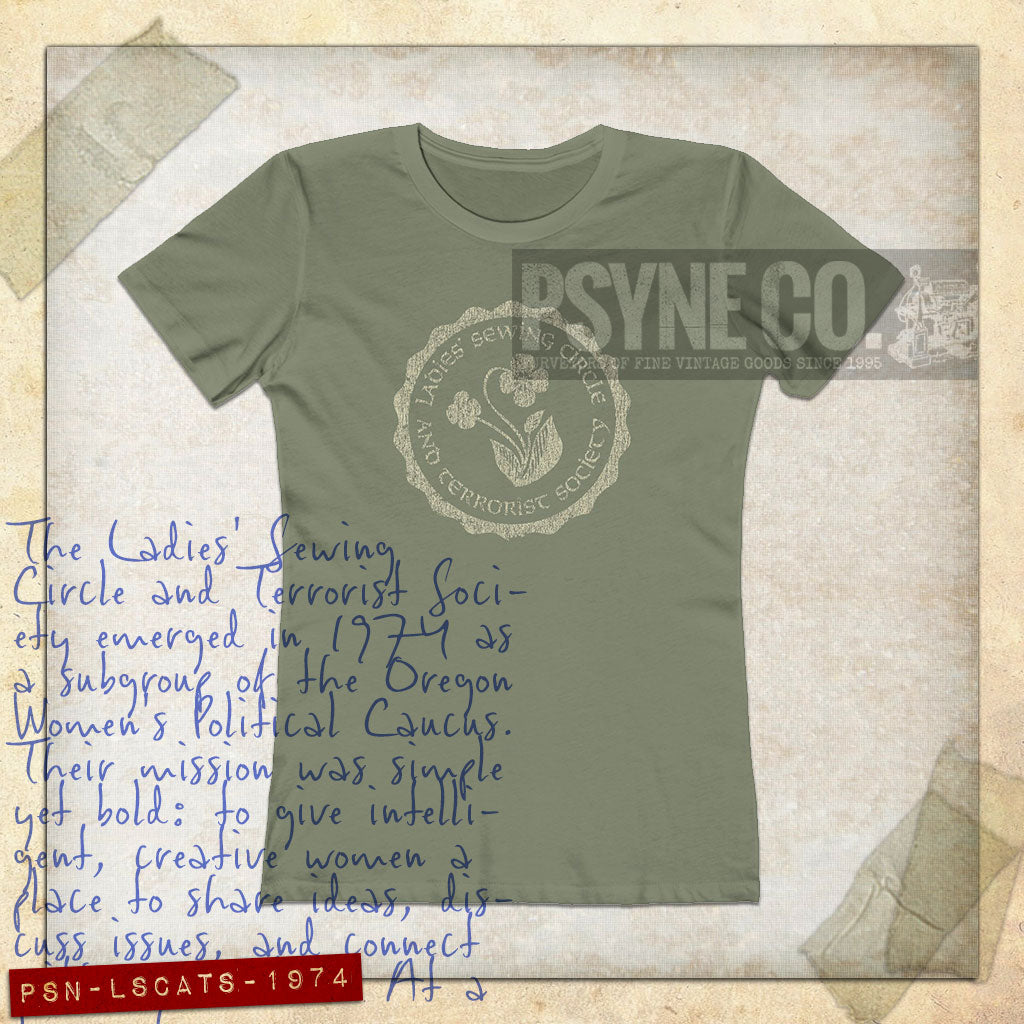 Ladies Sewing Circle and Terrorist Society 1974 Vintage Women’s T-Shirt