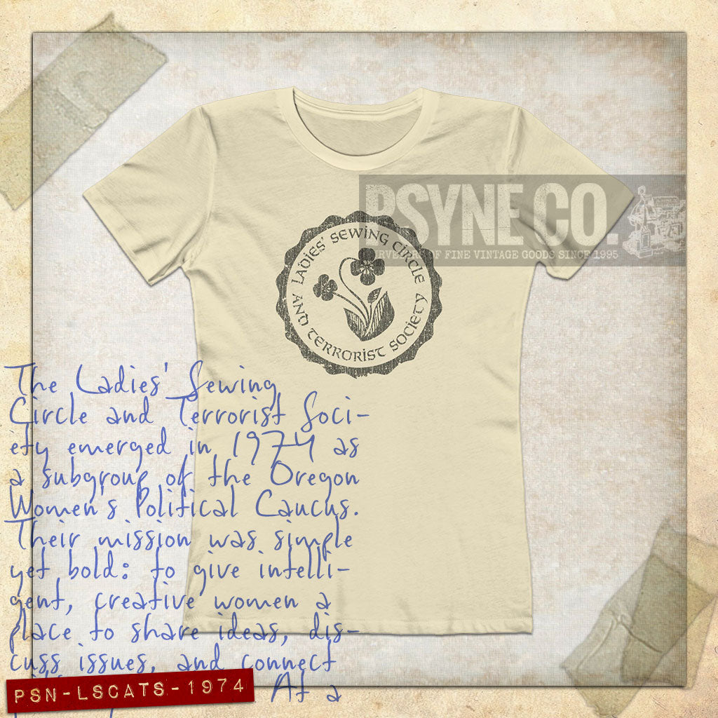 Ladies Sewing Circle and Terrorist Society 1974 Vintage Women’s T-Shirt