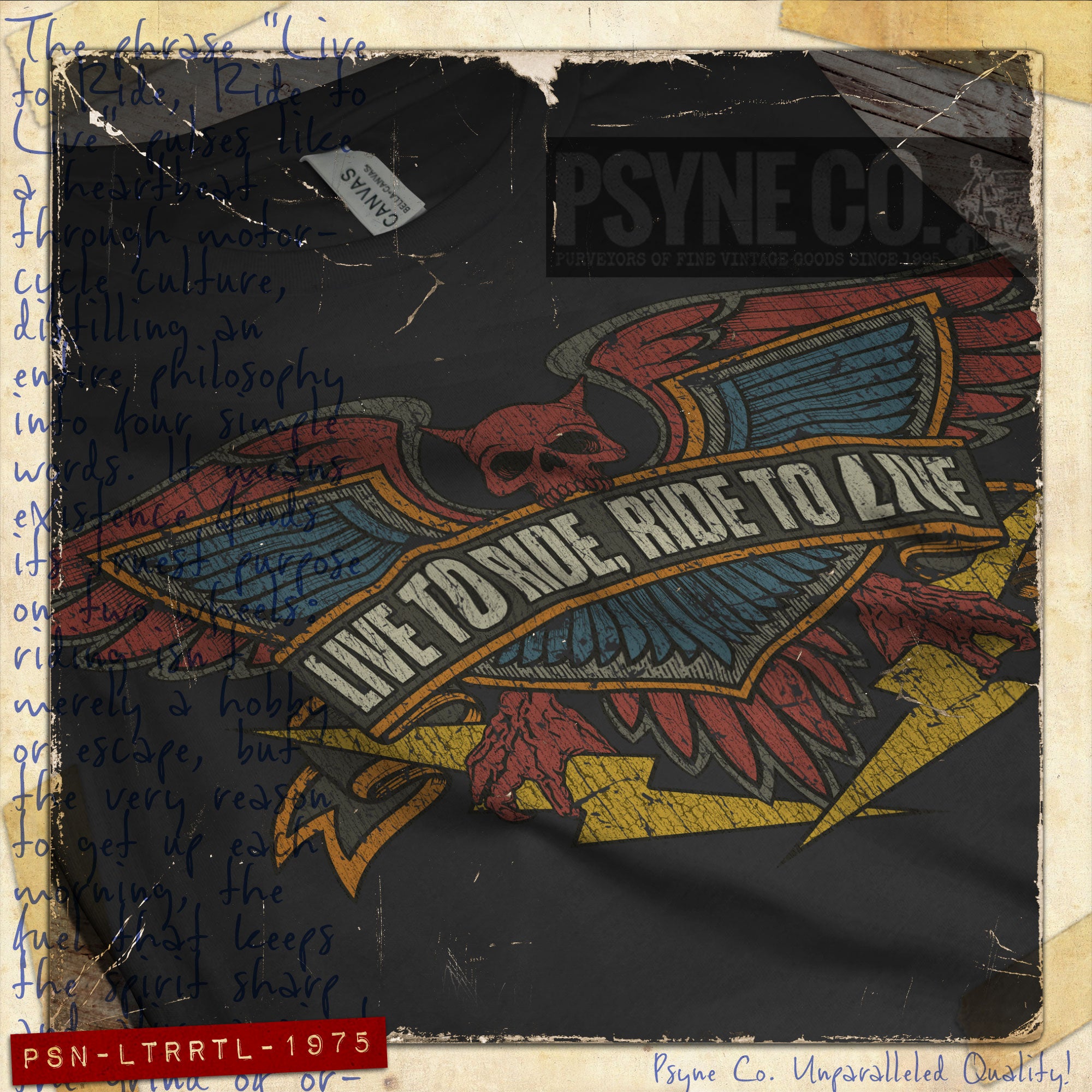 Live To Ride, Ride To Live 1975 Vintage Men's T-Shirt