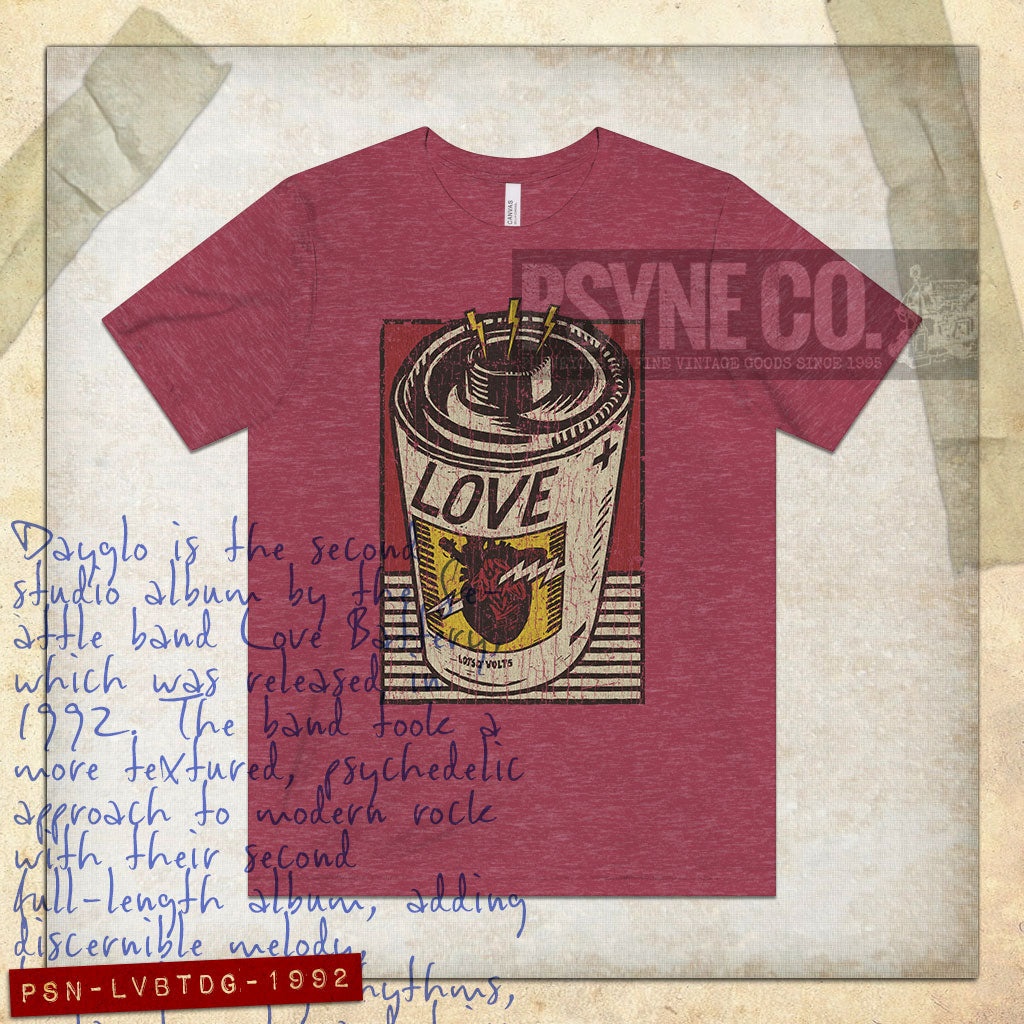 Love Battery Dayglo 1992 Vintage Men's T-Shirt