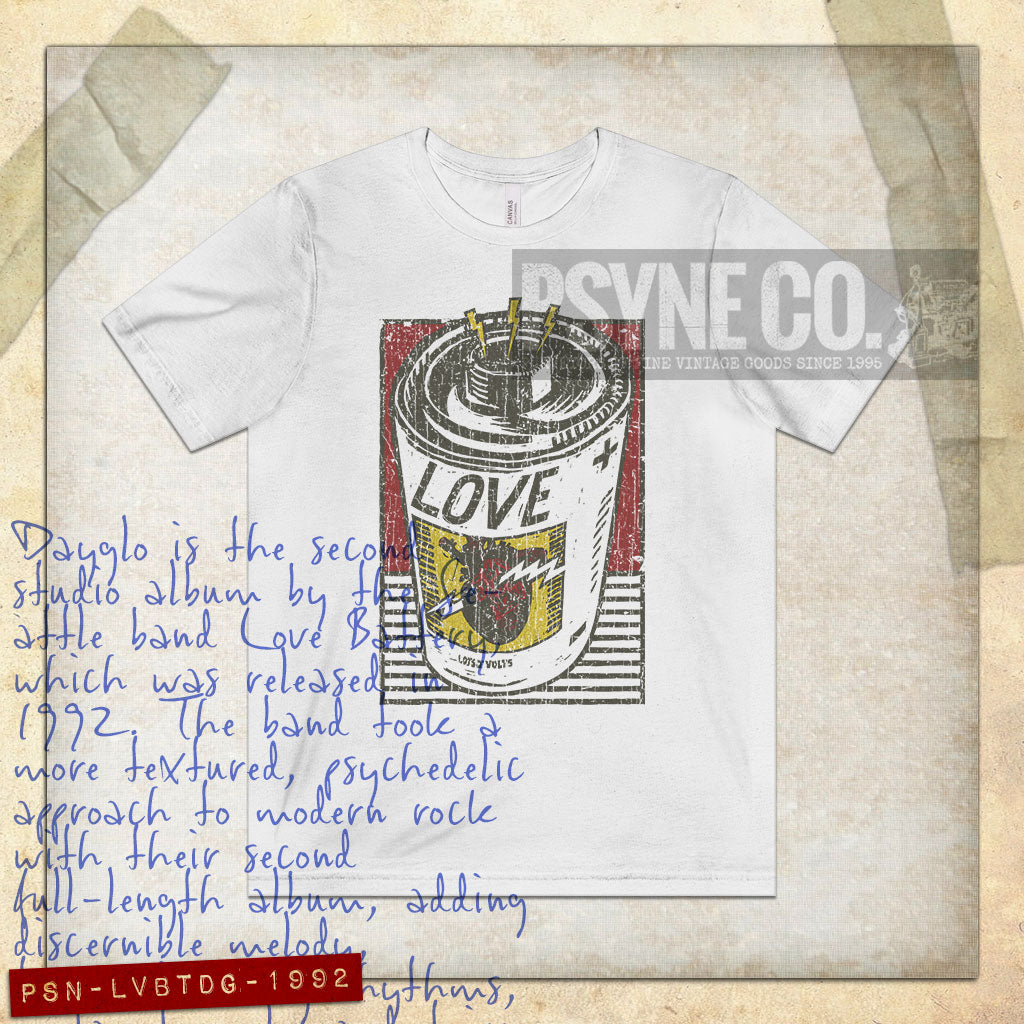 Love Battery Dayglo 1992 Vintage Men's T-Shirt