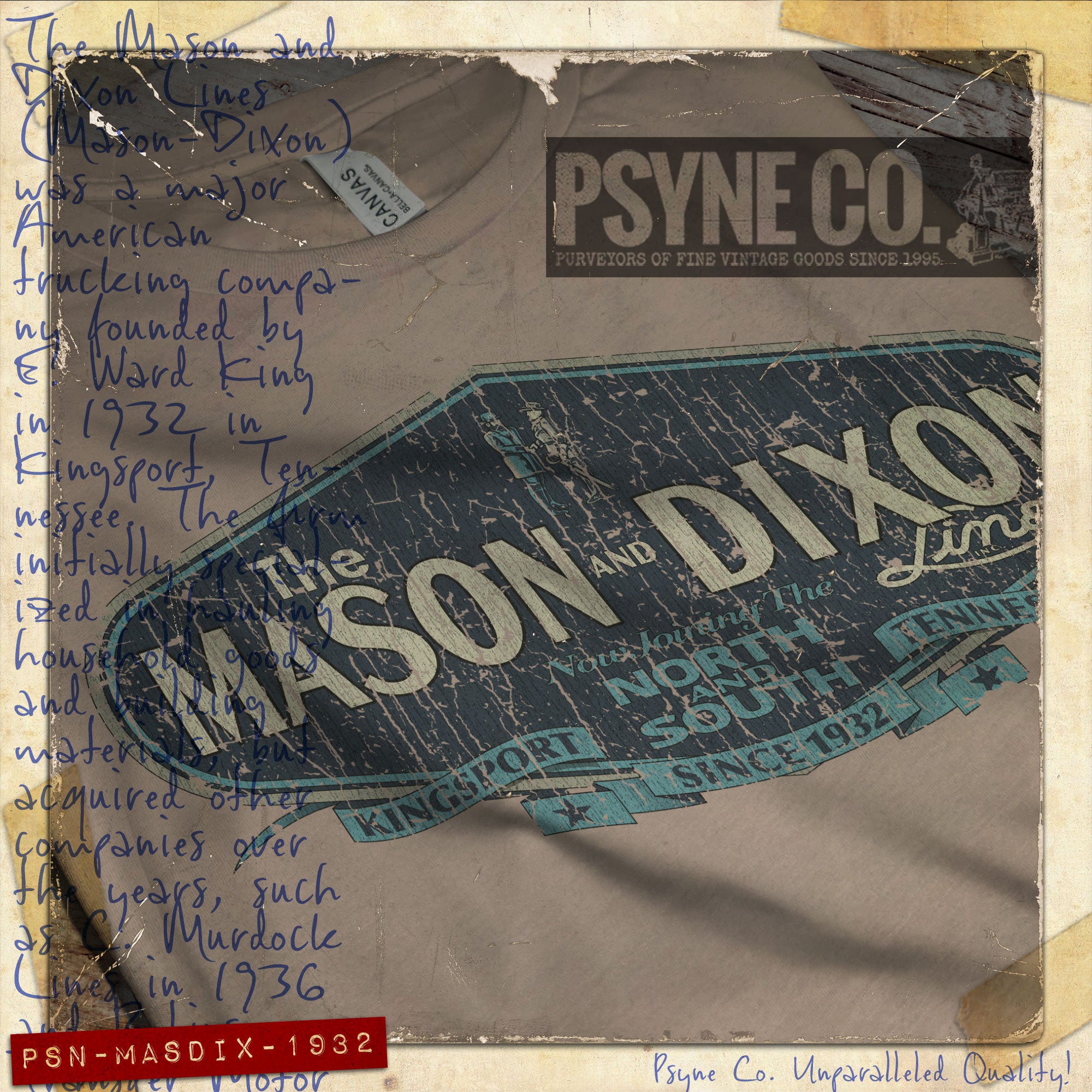 Mason and Dixon Lines Trucking 1932 Vintage Men's T-Shirt