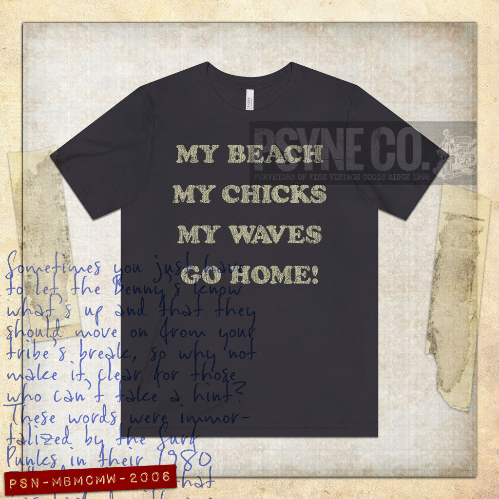 My Beach. My Chicks. My Waves. Go Home. 1981 Vintage Men's T-Shirt