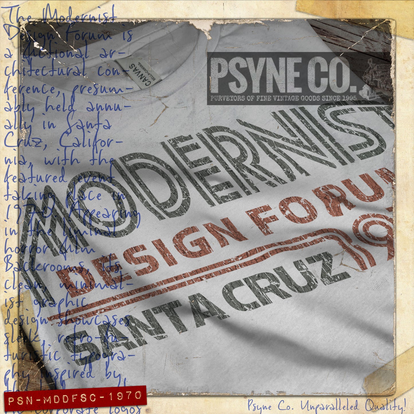Modernist Design Forum Santa Cruz 1970 Vintage Men's T-Shirt