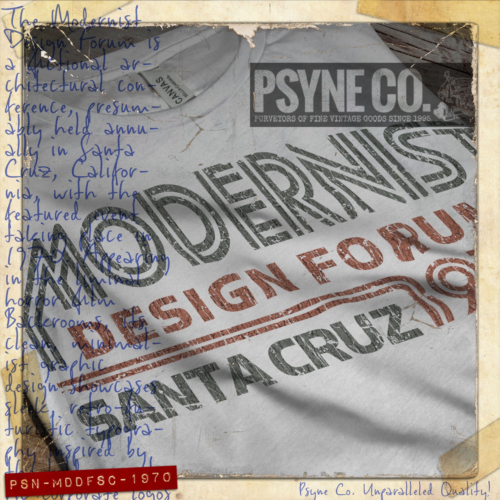 Modernist Design Forum Santa Cruz 1970 Vintage Men's T-Shirt