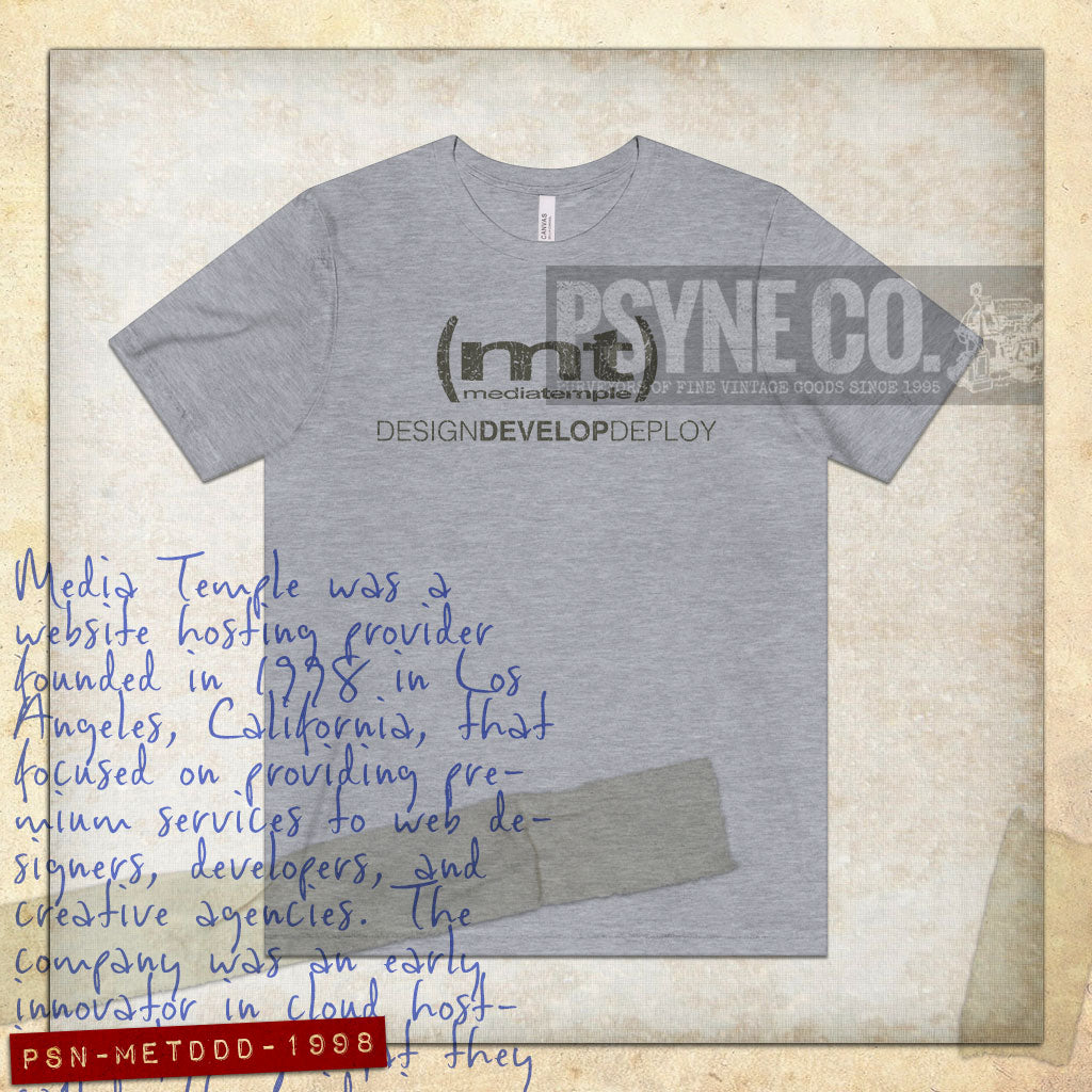 Media Temple Design Develop Deploy 1998 Vintage Men's T-Shirt