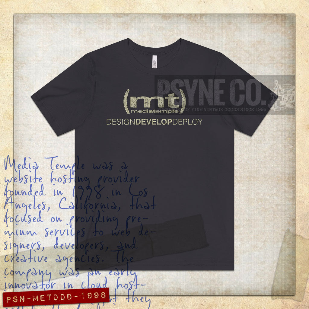 Media Temple Design Develop Deploy 1998 Vintage Men's T-Shirt