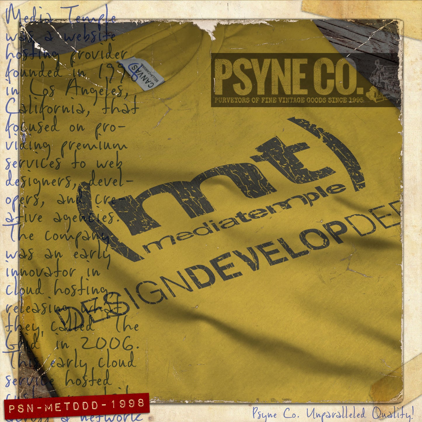 Media Temple Design Develop Deploy 1998 Vintage Men's T-Shirt
