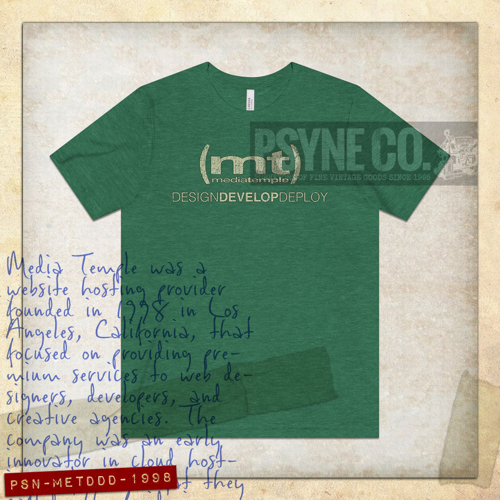 Media Temple Design Develop Deploy 1998 Vintage Men's T-Shirt