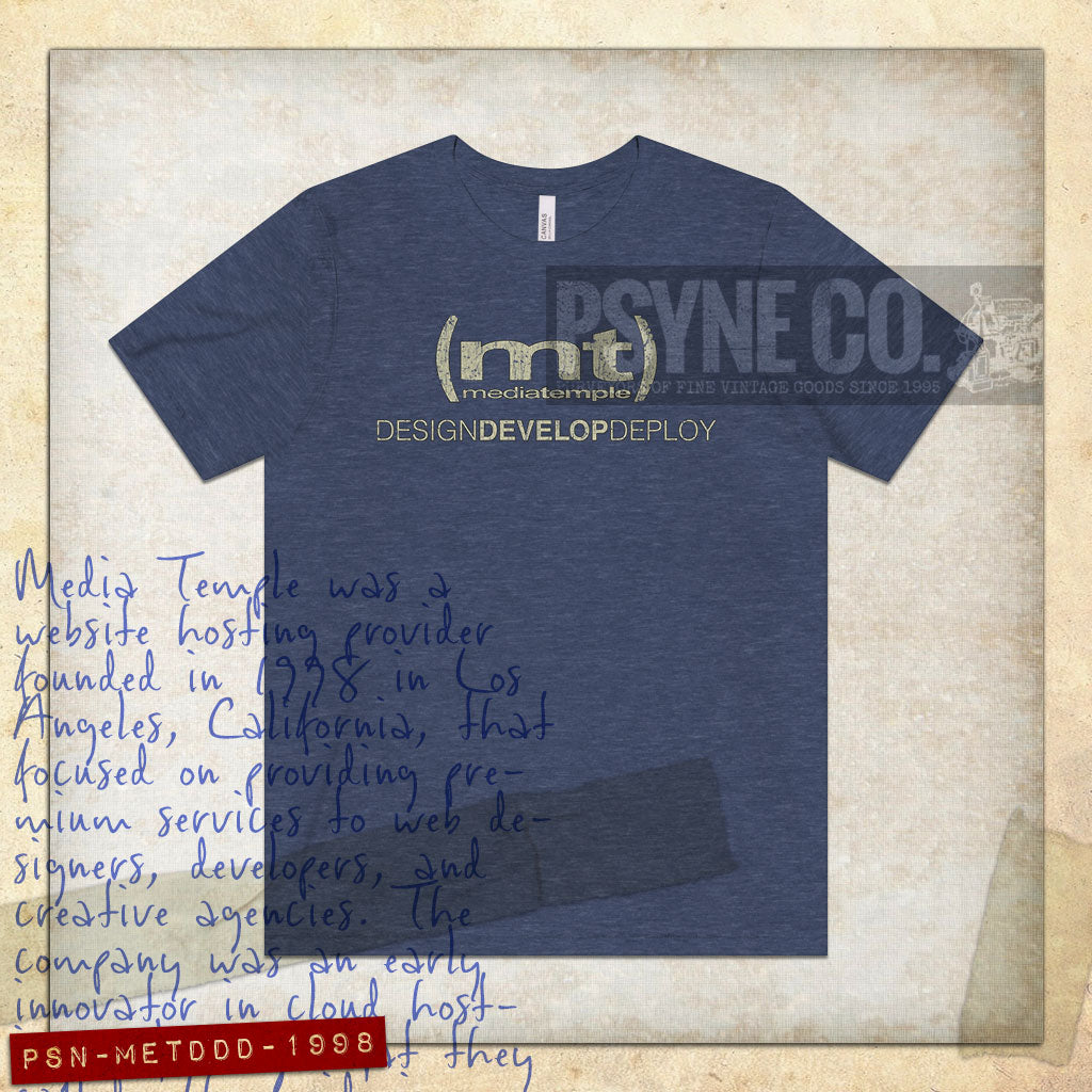 Media Temple Design Develop Deploy 1998 Vintage Men's T-Shirt