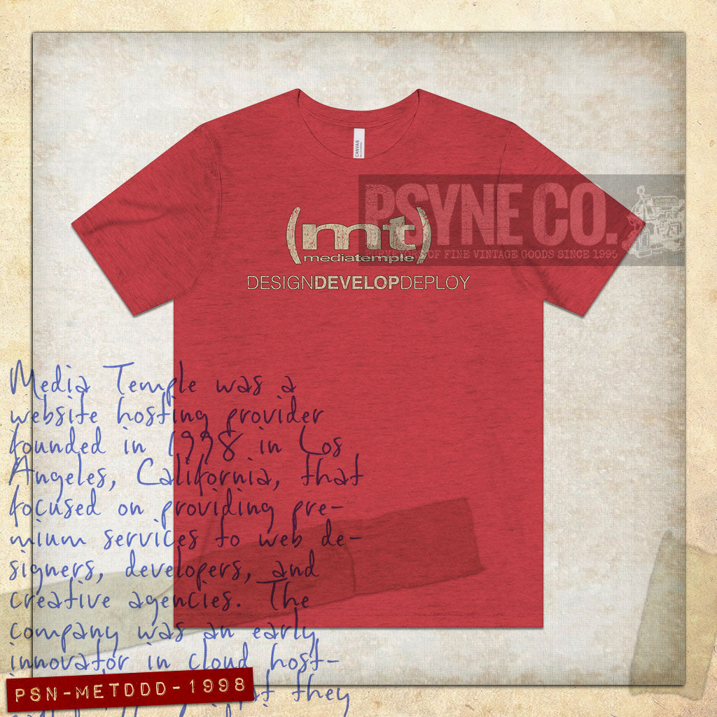 Media Temple Design Develop Deploy 1998 Vintage Men's T-Shirt