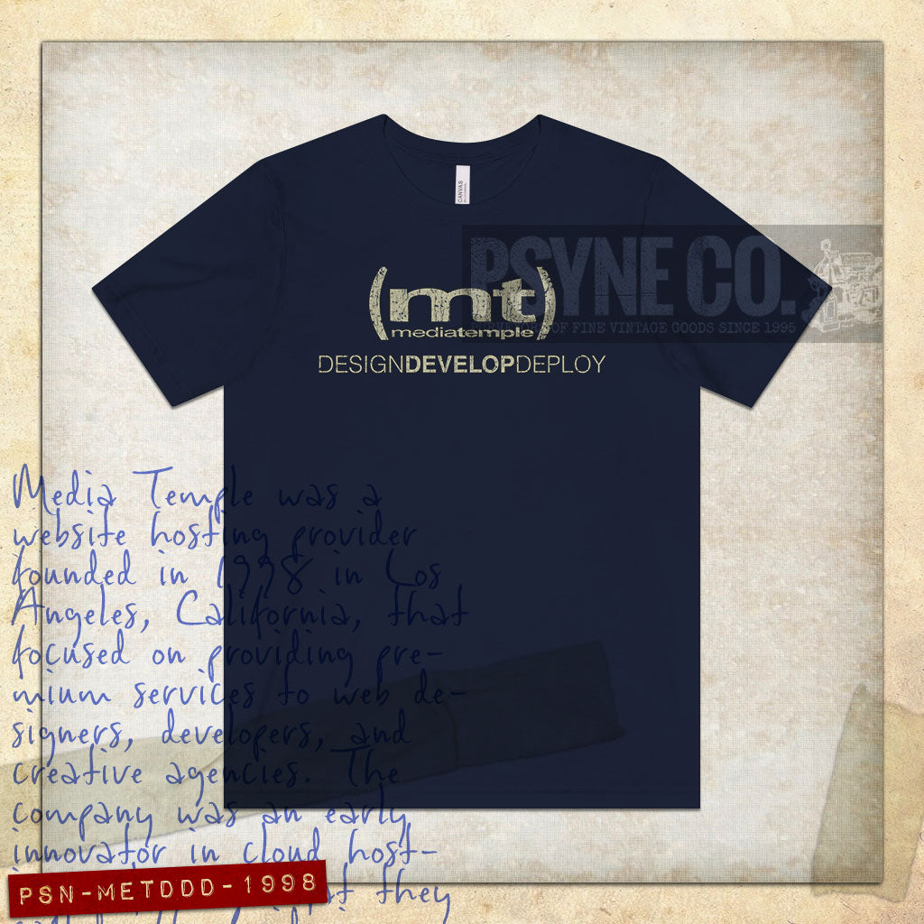 Media Temple Design Develop Deploy 1998 Vintage Men's T-Shirt