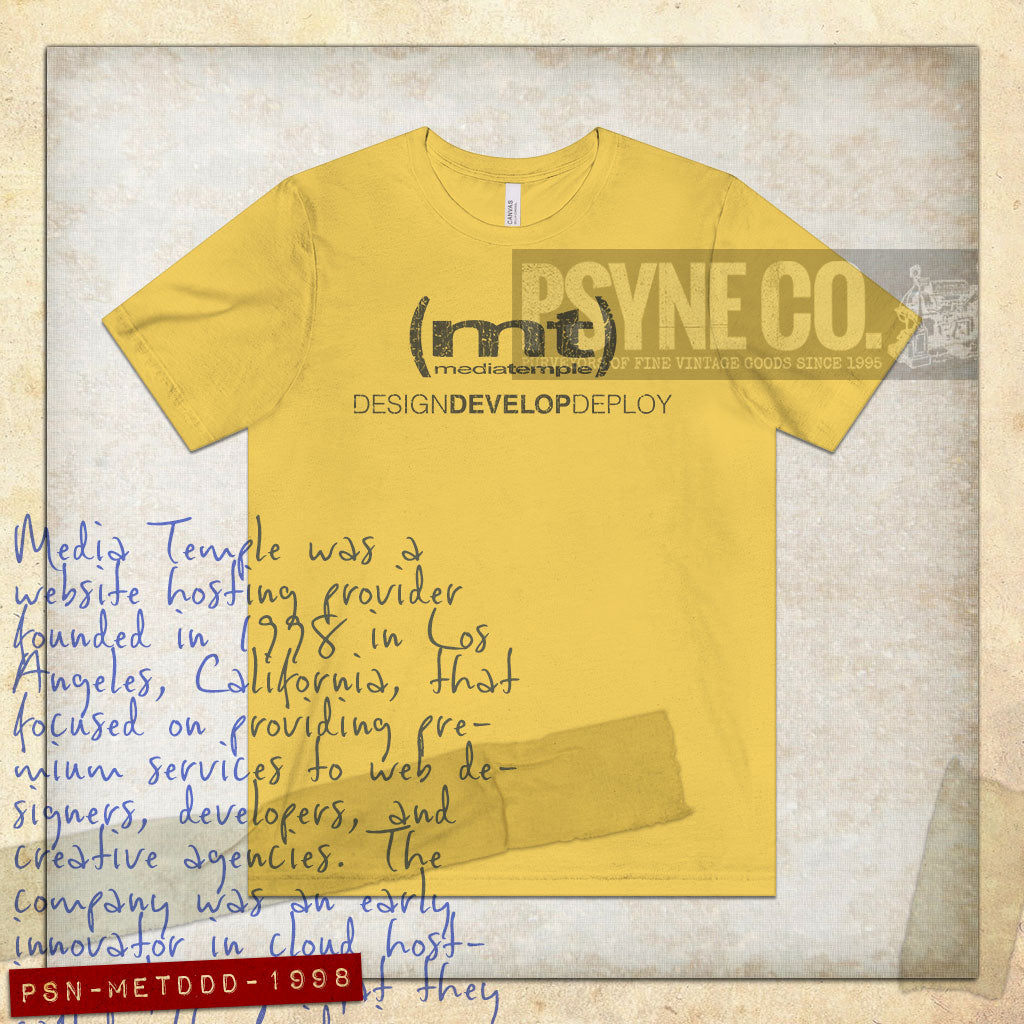 Media Temple Design Develop Deploy 1998 Vintage Men's T-Shirt