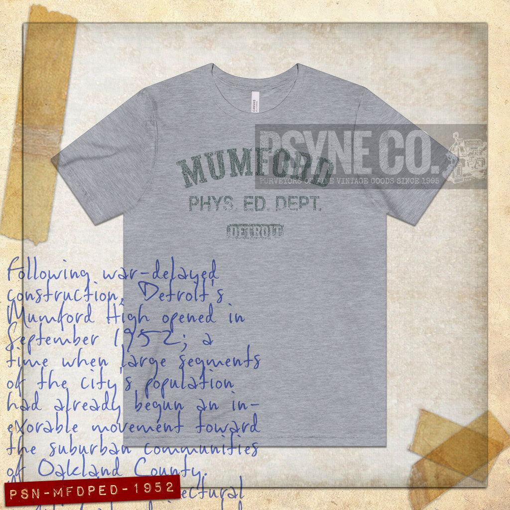 Mumford Phys. Ed. Dept. Detroit 1952 Vintage Men's T-Shirt