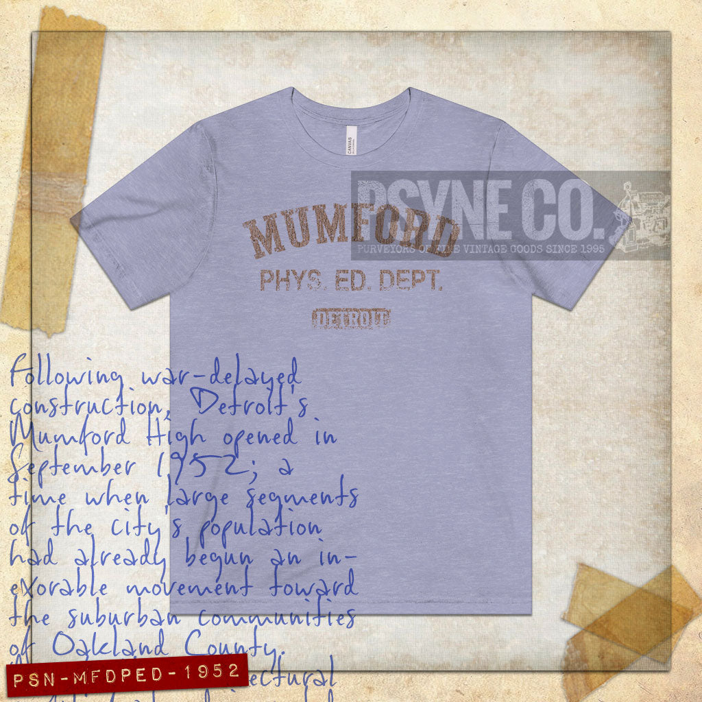 Mumford Phys. Ed. Dept. Detroit 1952 Vintage Men's T-Shirt