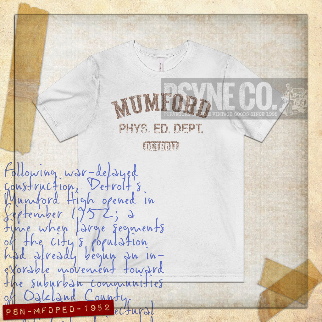 Mumford Phys. Ed. Dept. Detroit 1952 Vintage Men's T-Shirt