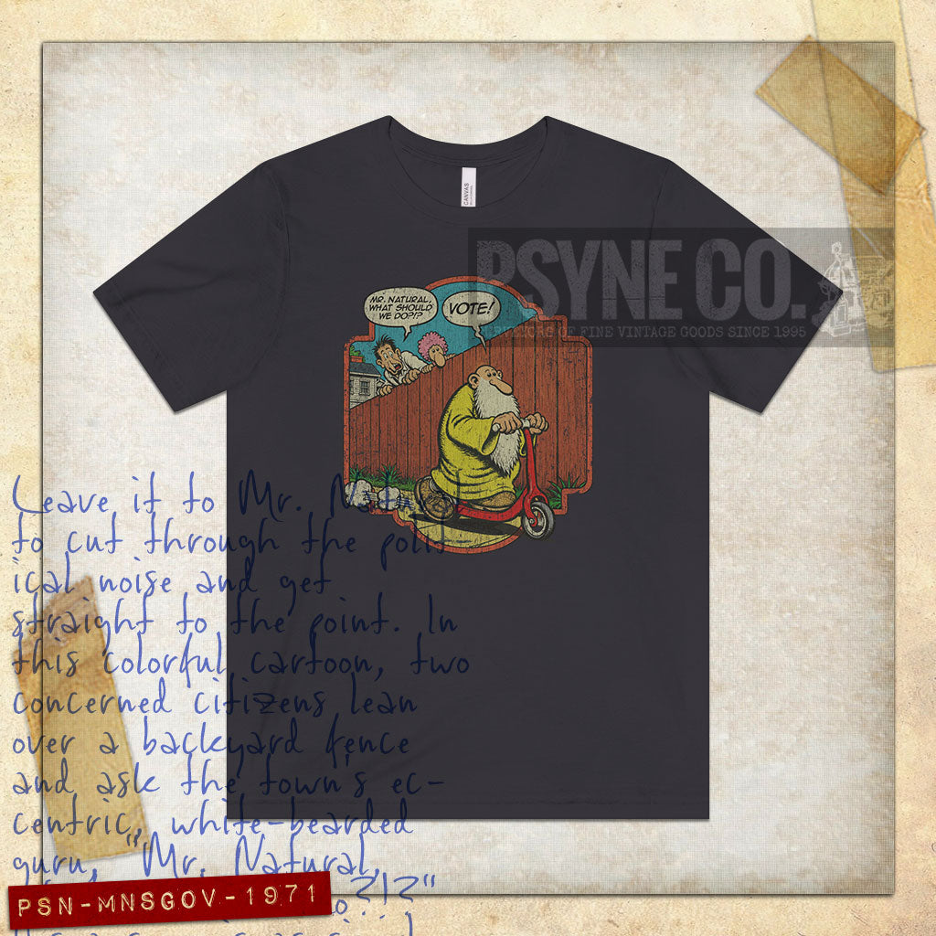 Mr. Natural Says Get Out and Vote 1971 Vintage Men's T-Shirt