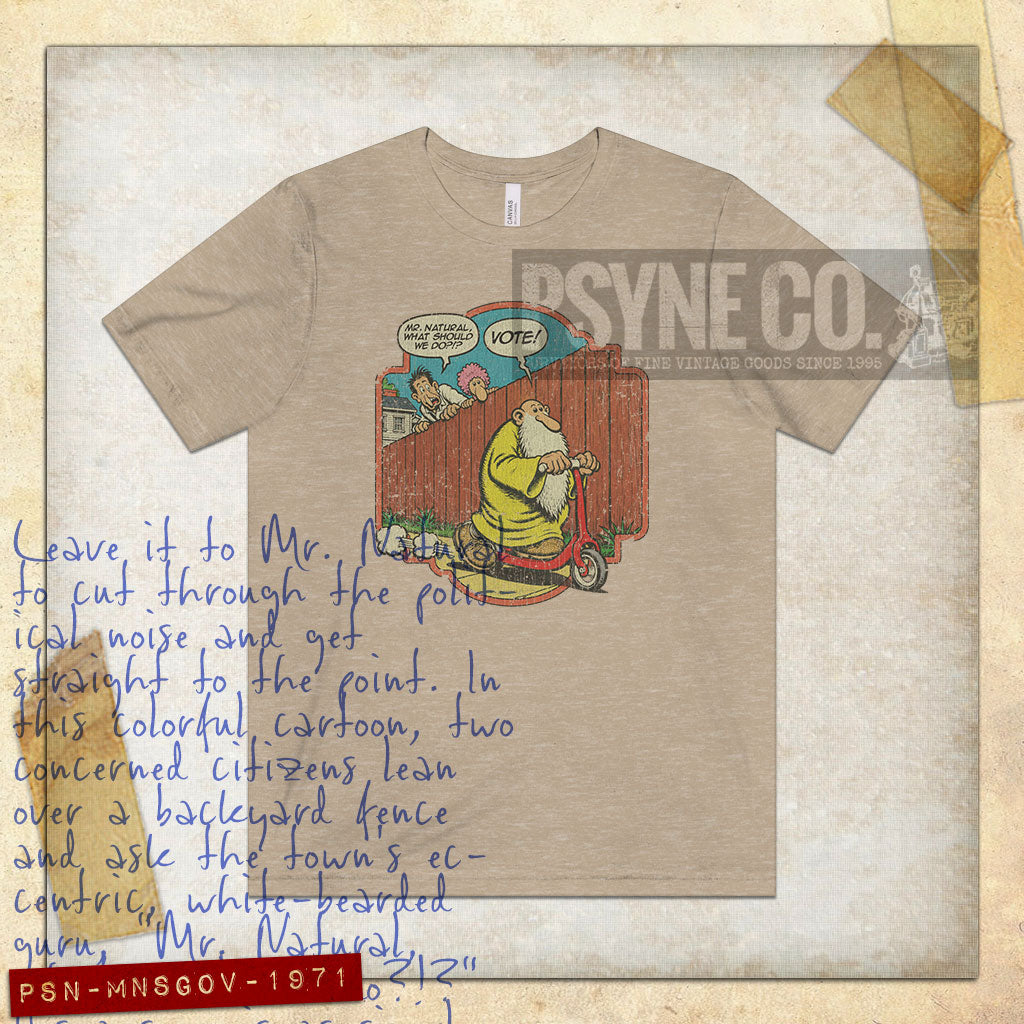 Mr. Natural Says Get Out and Vote 1971 Vintage Men's T-Shirt