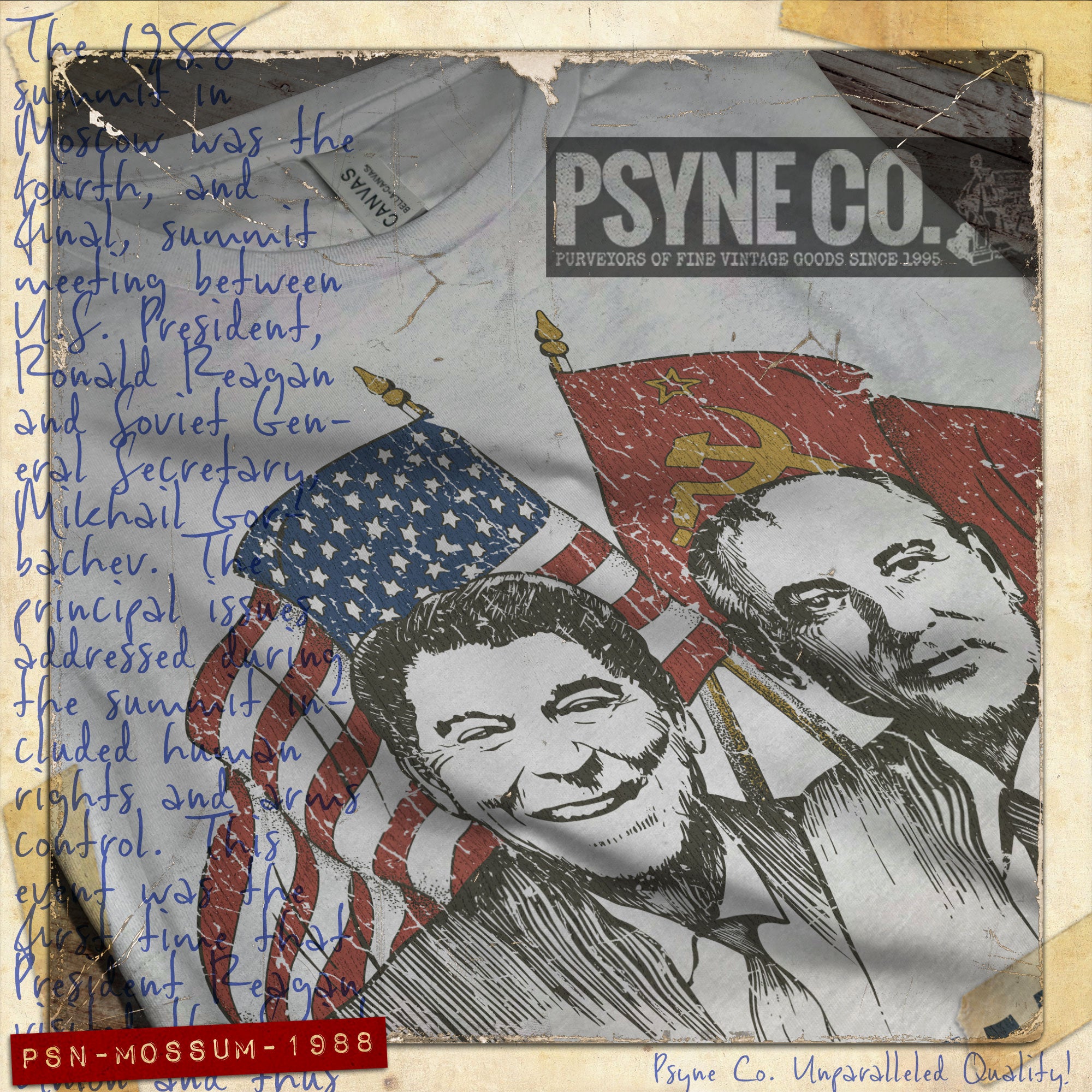 Moscow Summit 1988 Vintage Men's T-Shirt