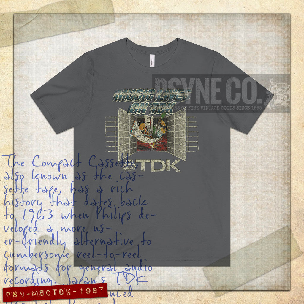 Music Lives on TDK 1987 Vintage Men's T-Shirt