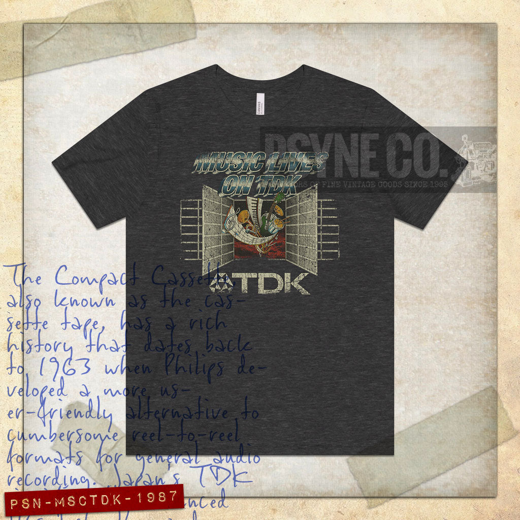 Music Lives on TDK 1987 Vintage Men's T-Shirt