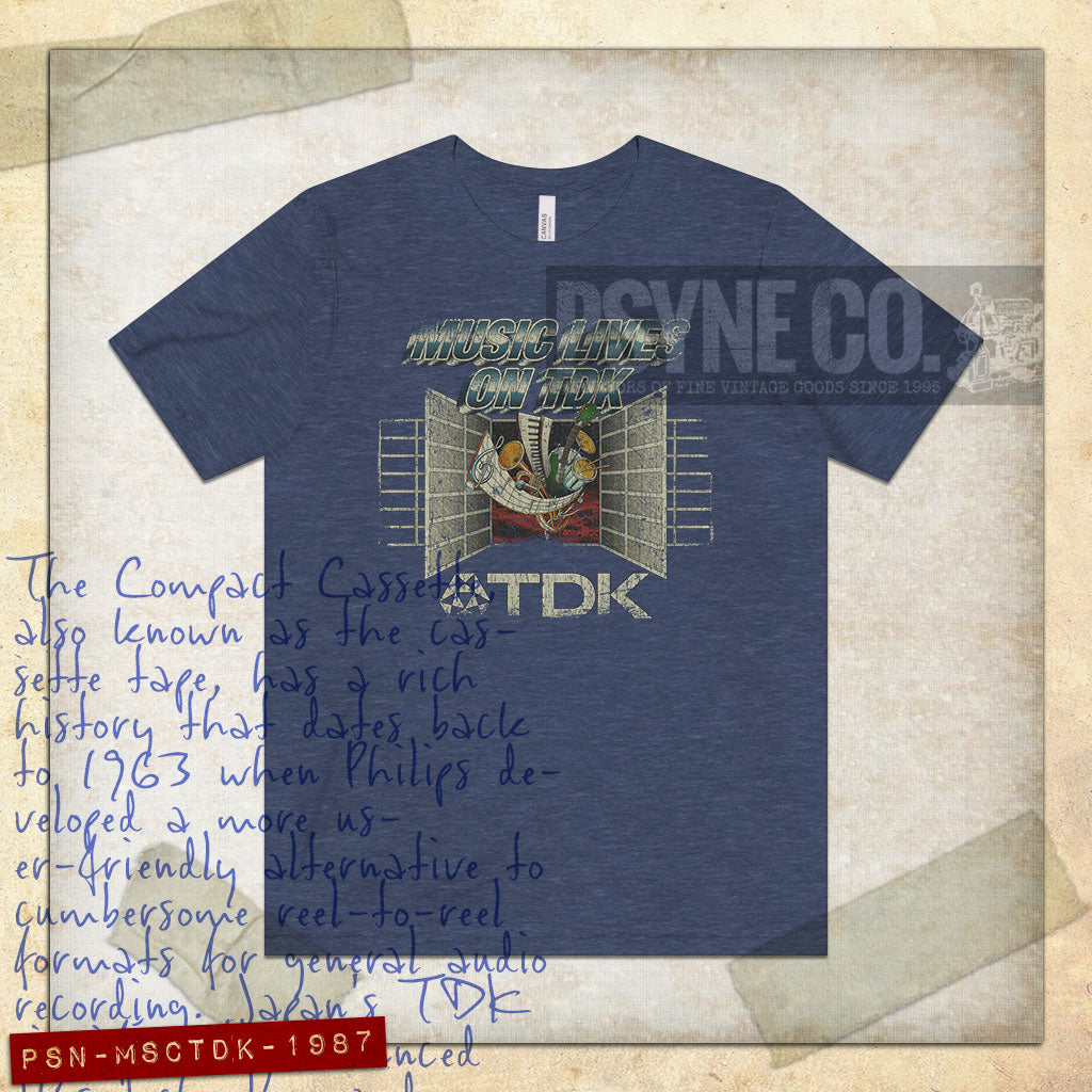 Music Lives on TDK 1987 Vintage Men's T-Shirt