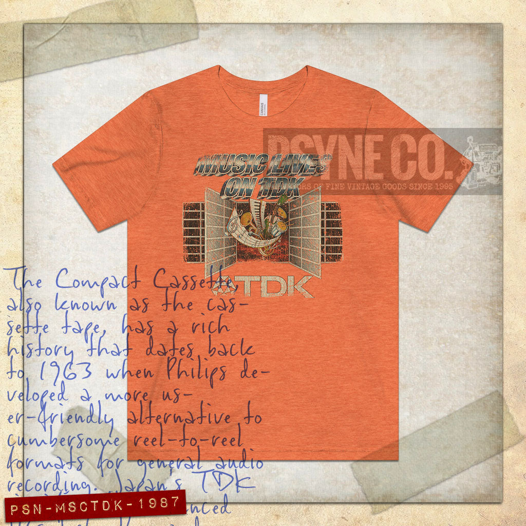 Music Lives on TDK 1987 Vintage Men's T-Shirt
