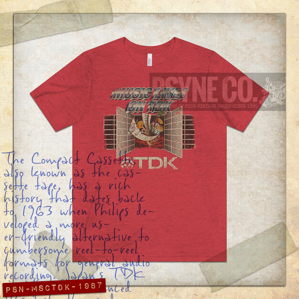 Music Lives on TDK 1987 Vintage Men's T-Shirt
