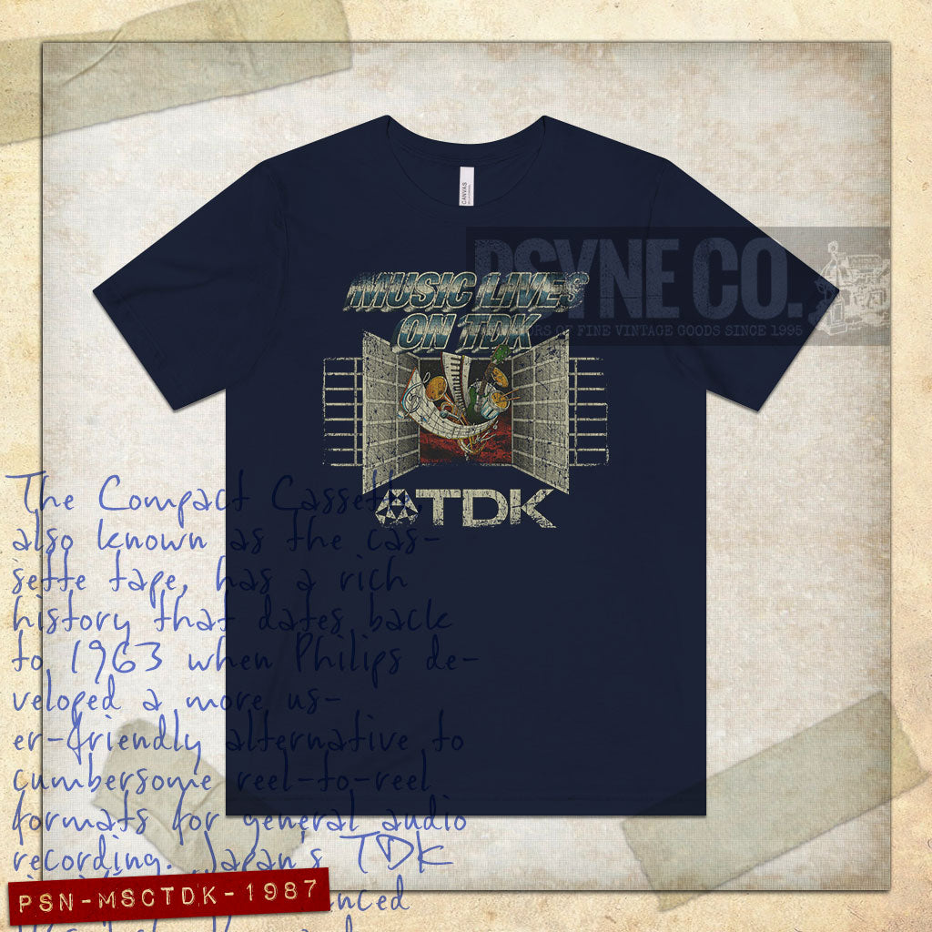 Music Lives on TDK 1987 Vintage Men's T-Shirt