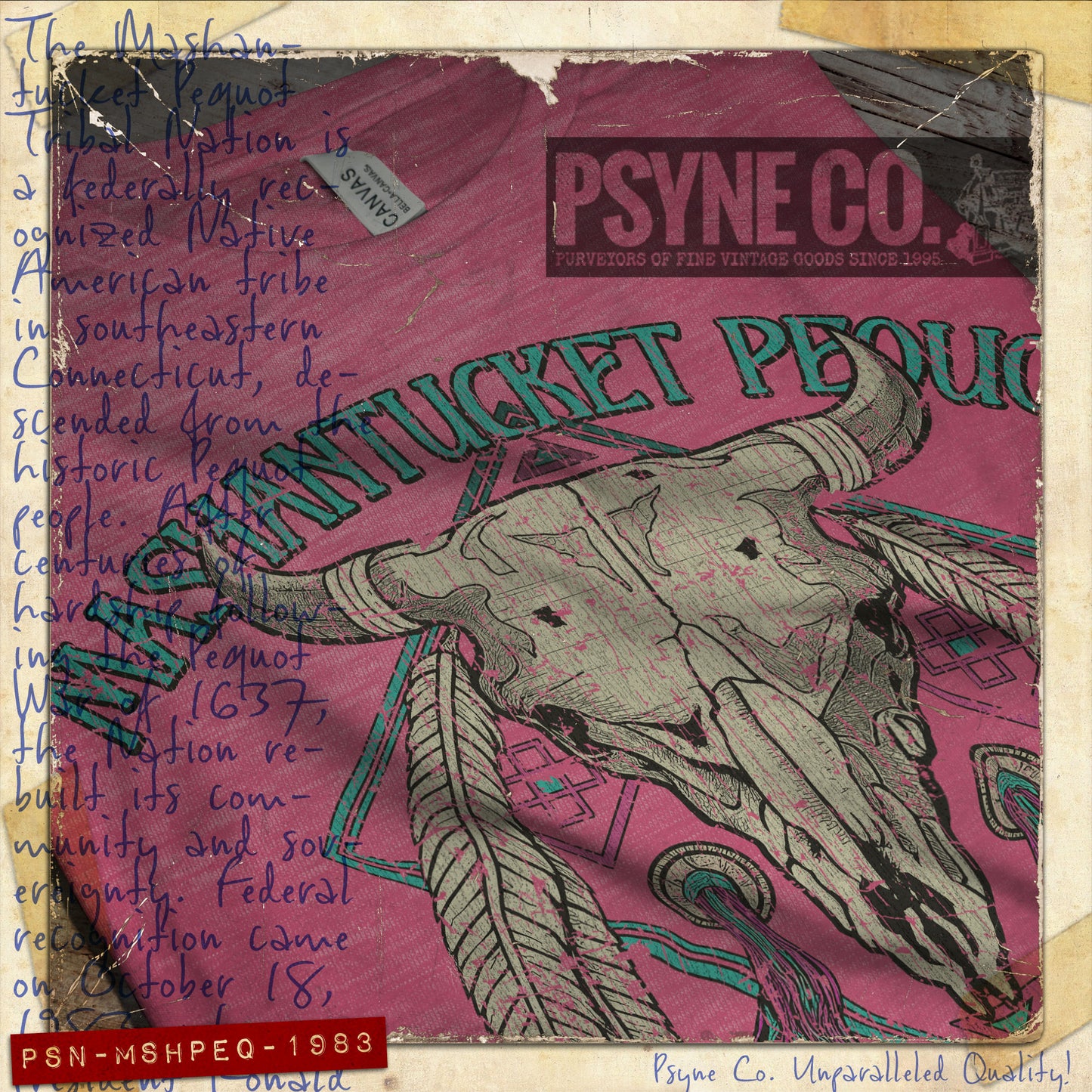 Mashantucket Pequot Quinnetuket 1983 Vintage Men's T-Shirt