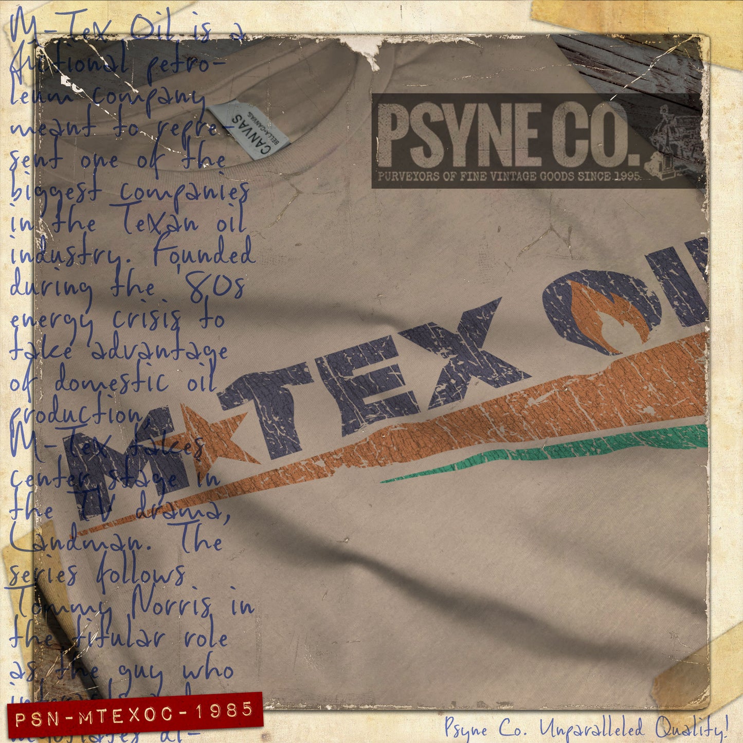 M-Tex Oil Company 1985 Vintage Men's T-Shirt