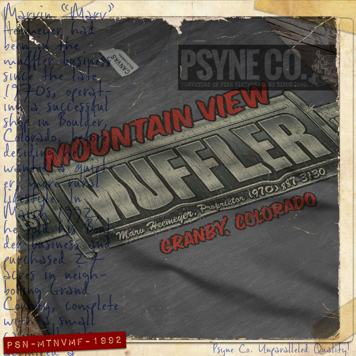 Mountain View Muffler 1992 Vintage Men's T-Shirt